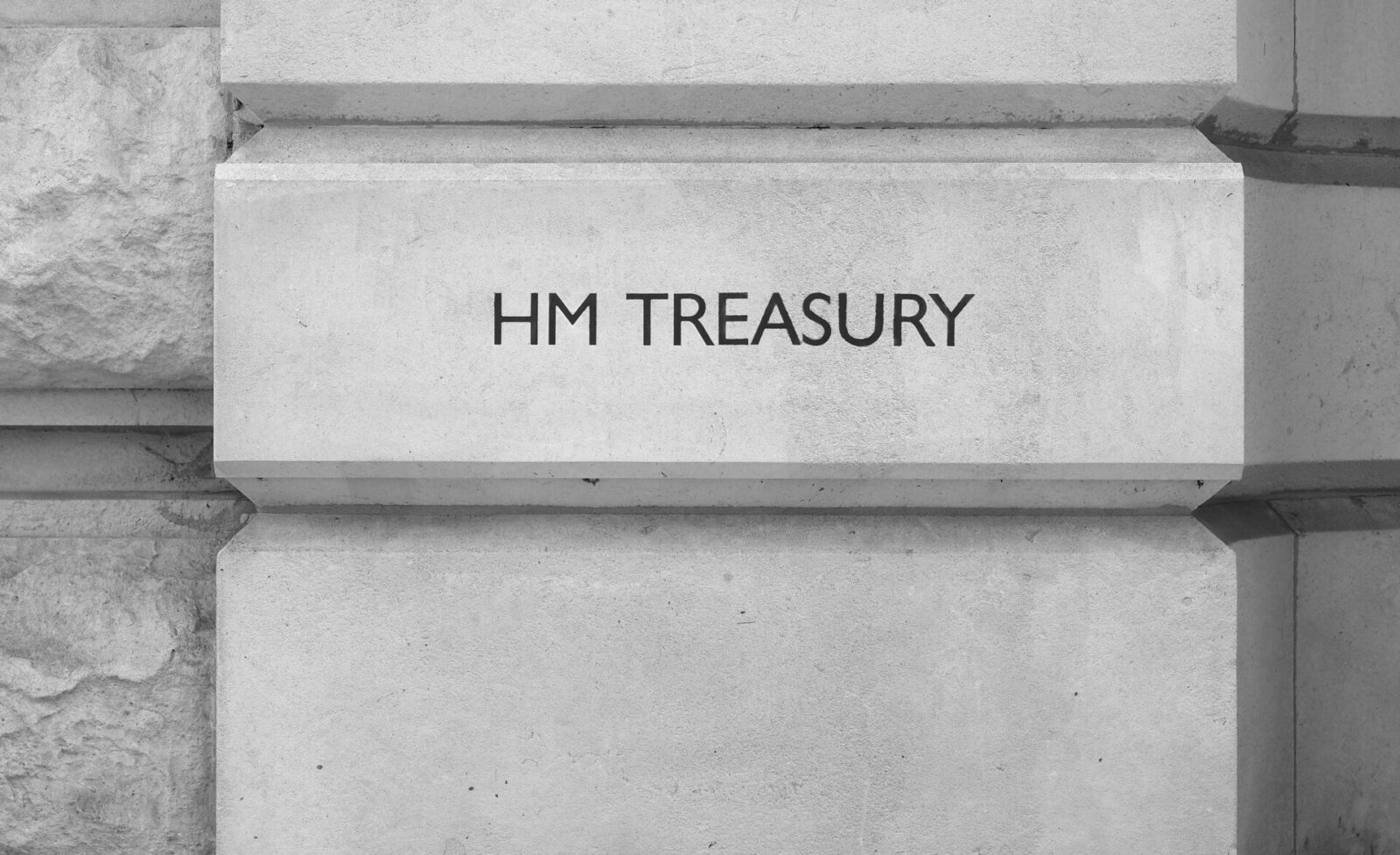 A sign at the HM Treasury