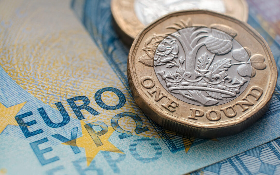 Pound struggles against euro but stronger against dollar